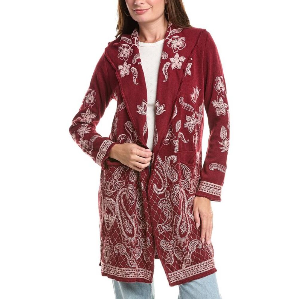 Johnny Was Womens Biya Gatsby Duster, Maroon